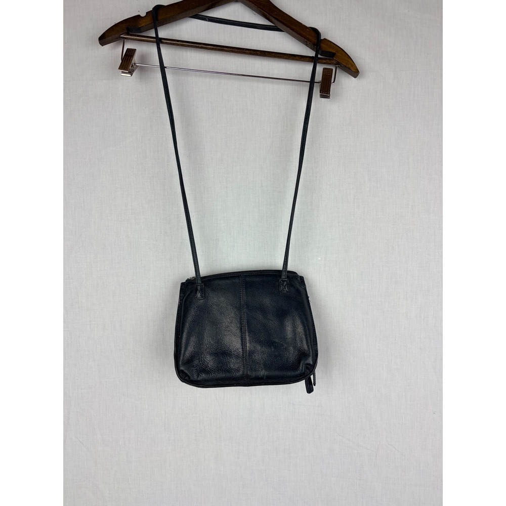 Fossil Black Leather Crossbody Bag Organizer Wallet Purse Small Messenger - Picture 7 of 8